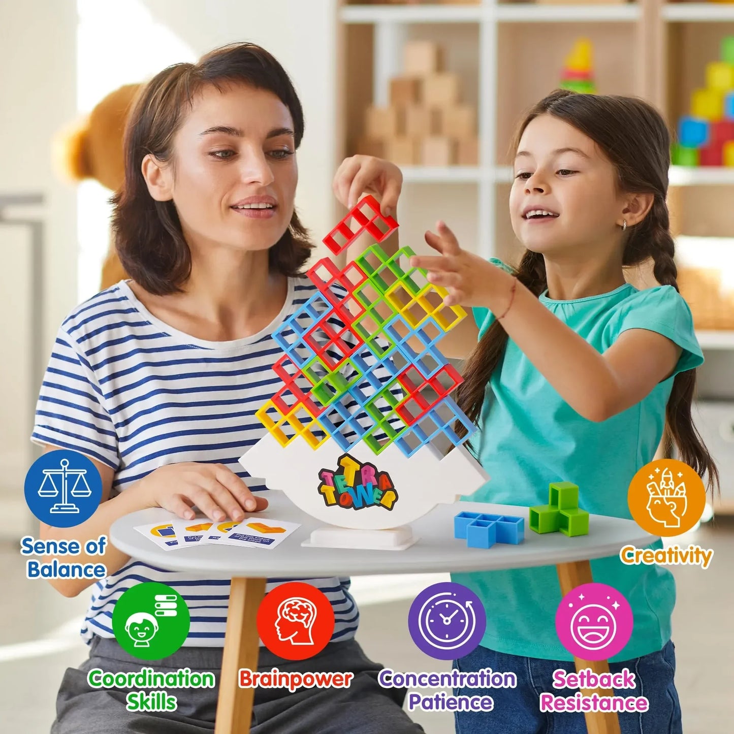 Tetra Tower Balance Board Game